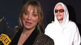 image for Kaley Cuoco Interrupts Interview to Roast Pete Davidson’s Wardrobe at ‘Meet Cute’ Premiere
