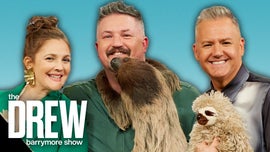 image for Drew Barrymore Reacts to Meeting Real-Life Sloth Named "Puppy"
