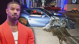image for Michael B. Jordan Allegedly Crashes Blue Ferrari in Hollywood: See the Aftermath
