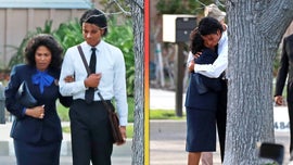 image for Michael Jackson Biopic: Jaafar Jackson Holds Nia Long Tightly While Filming On Set