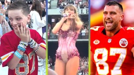 image for Watch Taylor Swift React to Fans Travis Kelce-Themed Eras Tour Wear